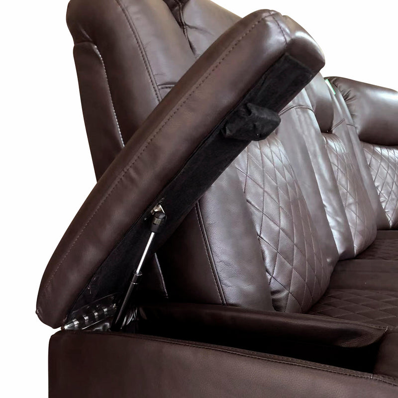Homelegance Caelan Power Reclining Leather Look Sofa 9366DB-3PWH IMAGE 6