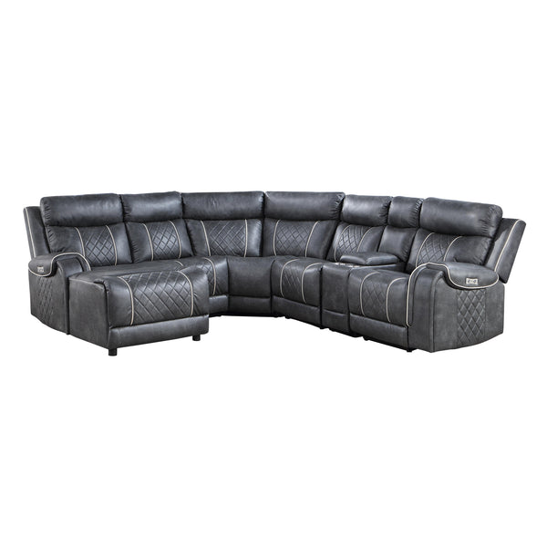 Homelegance Gabriel Power Reclining Fabric 6 pc Sectional 9377GRY*6LCRRPW IMAGE 1
