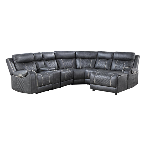 Homelegance Gabriel Power Reclining Fabric 6 pc Sectional 9377GRY*6LRRCPW IMAGE 1