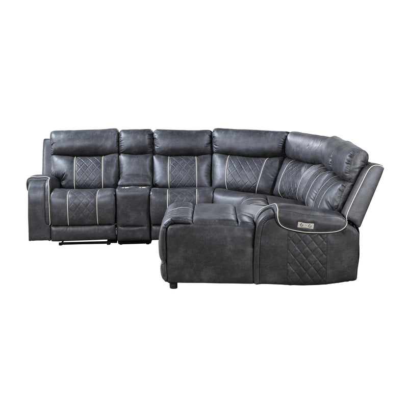 Homelegance Gabriel Power Reclining Fabric 6 pc Sectional 9377GRY*6LRRCPW IMAGE 2
