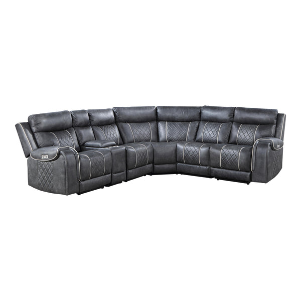 Homelegance Gabriel Power Reclining Fabric 6 pc Sectional 9377GRY*6LRRRPW IMAGE 1