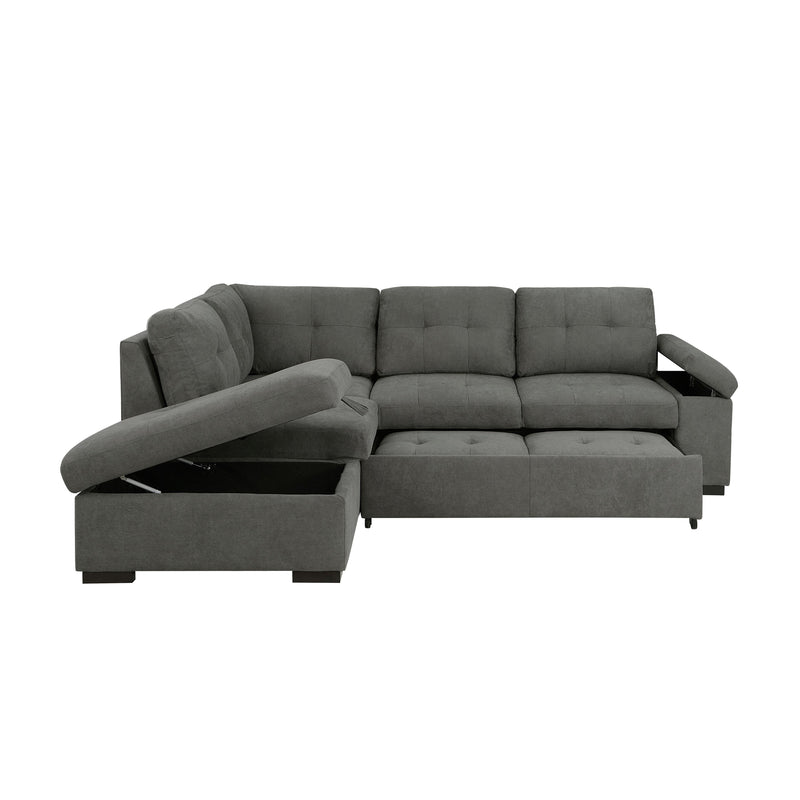Homelegance Brooklyn Park Fabric Sleeper Sectional 9390DG*2LC2R IMAGE 8