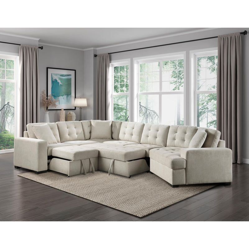 Homelegance Logansport Fabric Sleeper Sectional 9401BEG*42LRU IMAGE 14