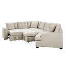 Homelegance Logansport Fabric Sleeper Sectional 9401BEG*42LRU IMAGE 4
