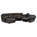 Homelegance Avenue Reclining Leather Match 6 pc Sectional 9469DBR*6LCRR IMAGE 2