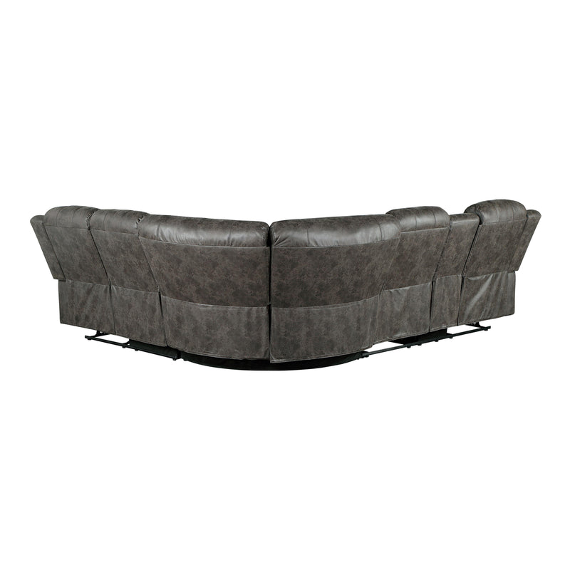 Homelegance Centeroak Reclining Fabric 3 pc Sectional 9479BRG*SC IMAGE 4