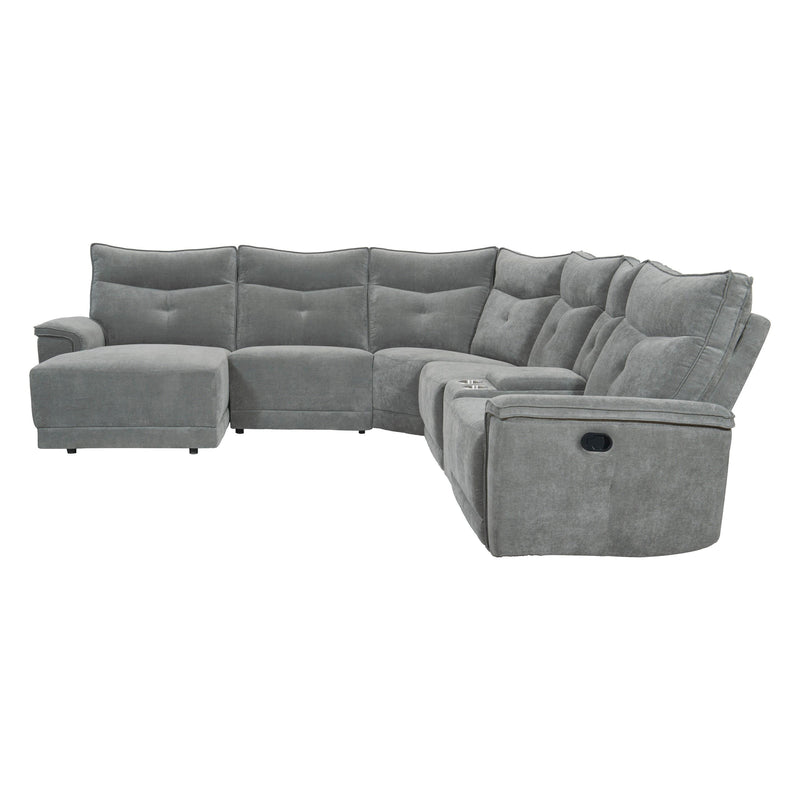 Homelegance Tesoro Reclining Fabric 6 pc Sectional 9509DG*65LRR IMAGE 1