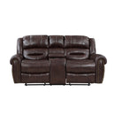 Homelegance Center Hill Reclining Leather Match Loveseat 9668NBR-2 IMAGE 1