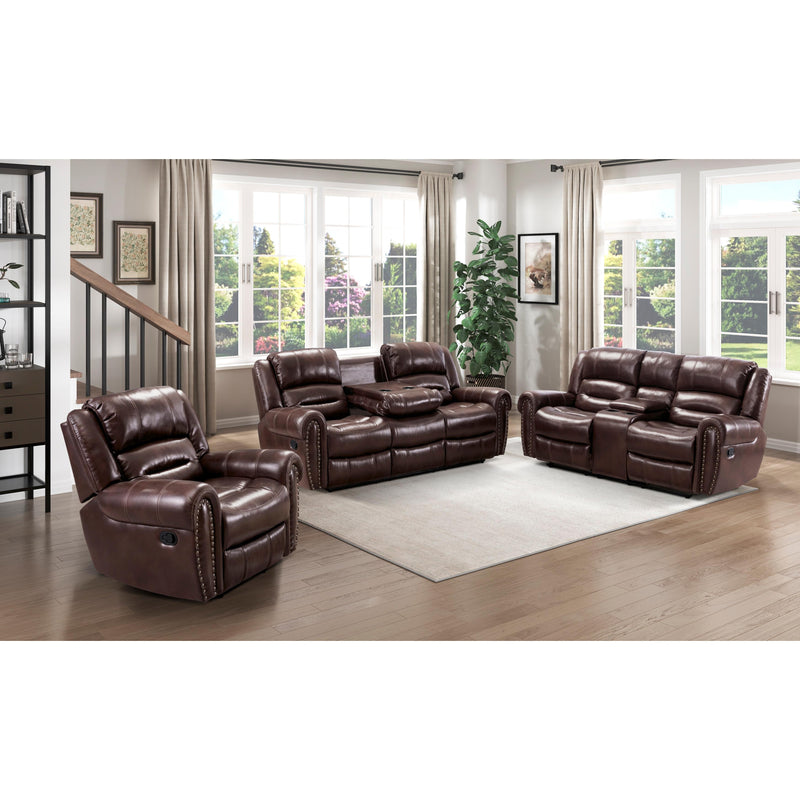 Homelegance Center Hill Reclining Leather Match Loveseat 9668NBR-2 IMAGE 6