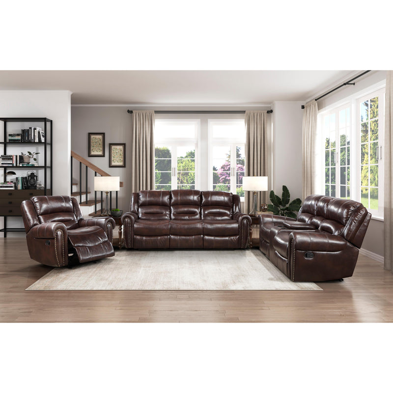 Homelegance Center Hill Reclining Leather Match Loveseat 9668NBR-2 IMAGE 8