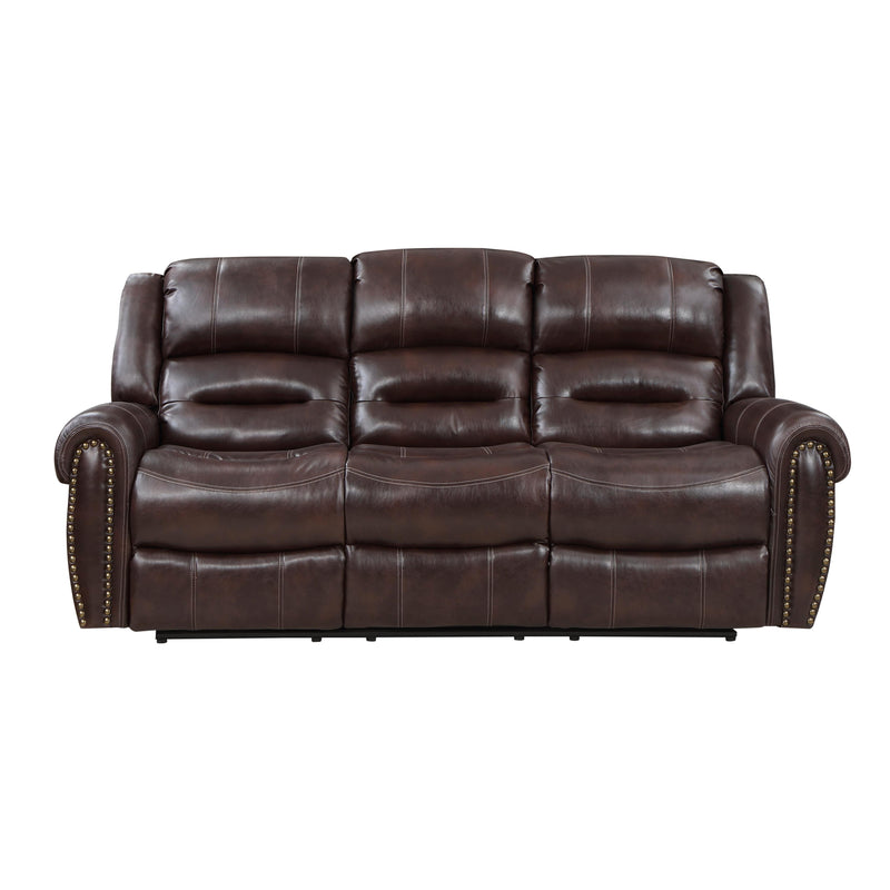 Homelegance Center Hill Reclining Leather Match Sofa 9668NBR-3 IMAGE 1