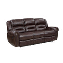 Homelegance Center Hill Reclining Leather Match Sofa 9668NBR-3 IMAGE 2