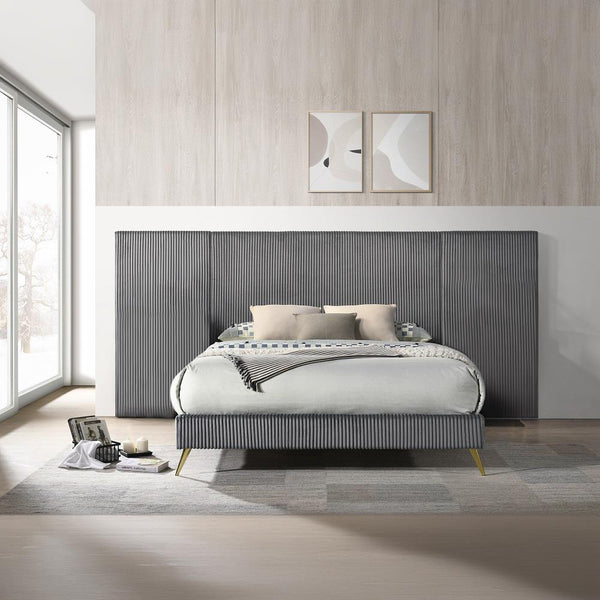 Acme Furniture Muilee King Upholstered Panel Bed BD01740EK IMAGE 1