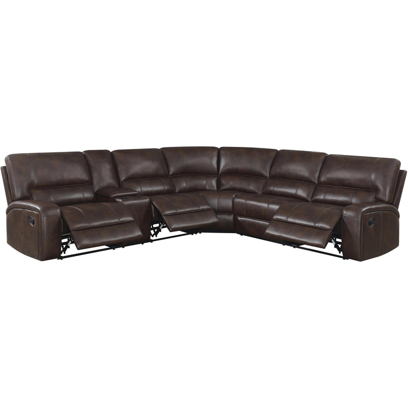 Coaster Furniture Brunson Reclining Leatherette 3 pc Sectional 600440 IMAGE 2
