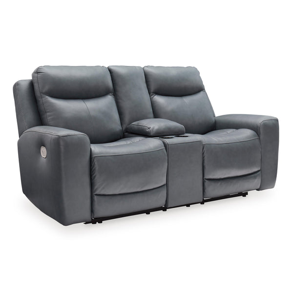 Signature Design by Ashley Mindanao U5950418 Power Reclining Loveseat with Console and Adjustable Headrest IMAGE 1