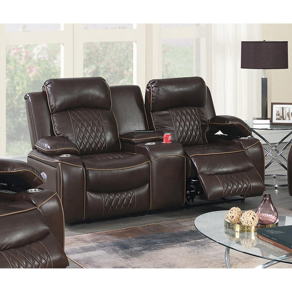 Poundex Power Reclining Loveseat F86402 IMAGE 1