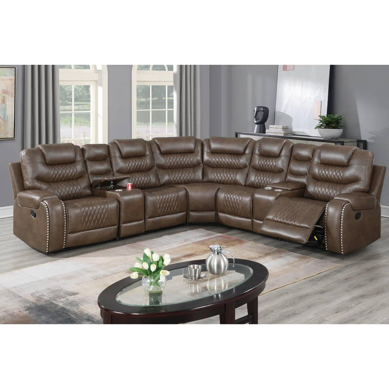 Poundex Power Reclining Sectional F86623 IMAGE 1