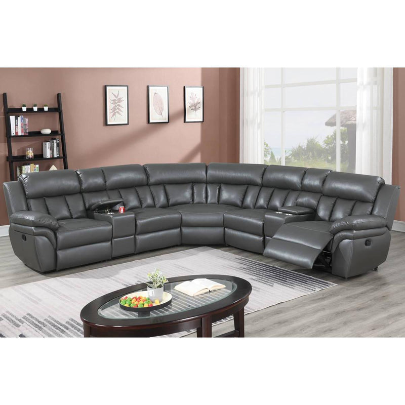 Poundex Power Reclining Sectional F86621 IMAGE 1