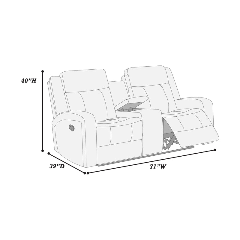 Poundex F8762 Manual Reclining Loveseat IMAGE 8