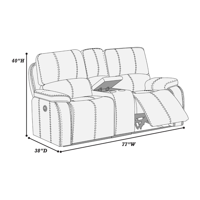 Poundex F86362 Power Reclining Loveseat IMAGE 9