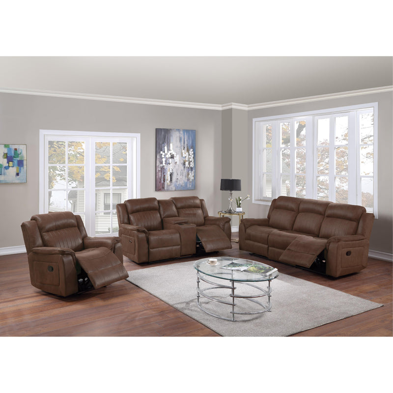 Poundex F8742 Manual Reclining Loveseat IMAGE 2