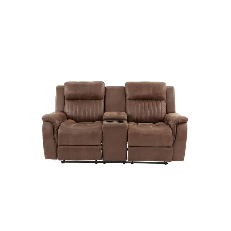 Poundex F8742 Manual Reclining Loveseat IMAGE 3