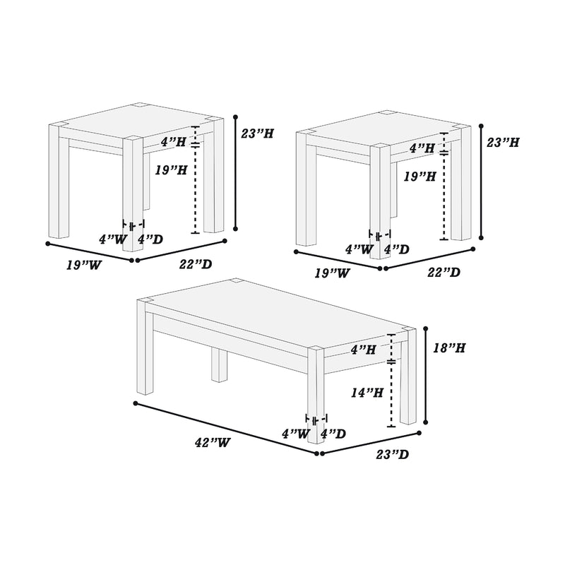 Poundex F3186 3 pc Coffee Table Set IMAGE 7