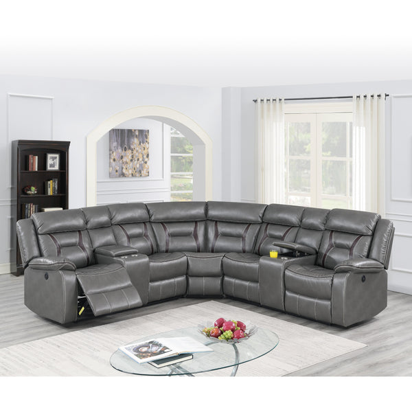 Poundex Power Reclining Sectional F86611 IMAGE 1
