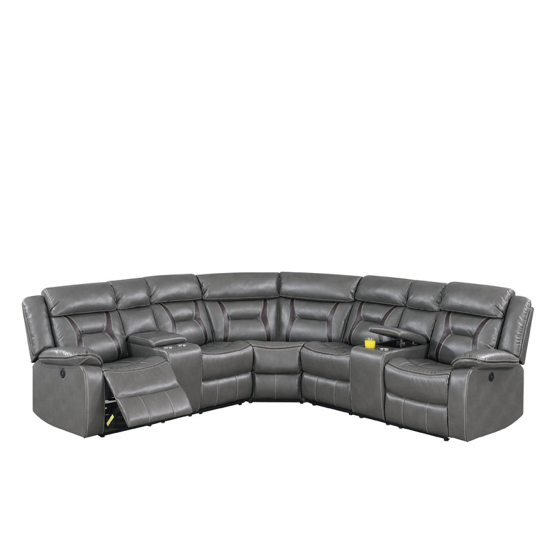 Poundex F86611 Power Reclining Sectional IMAGE 2