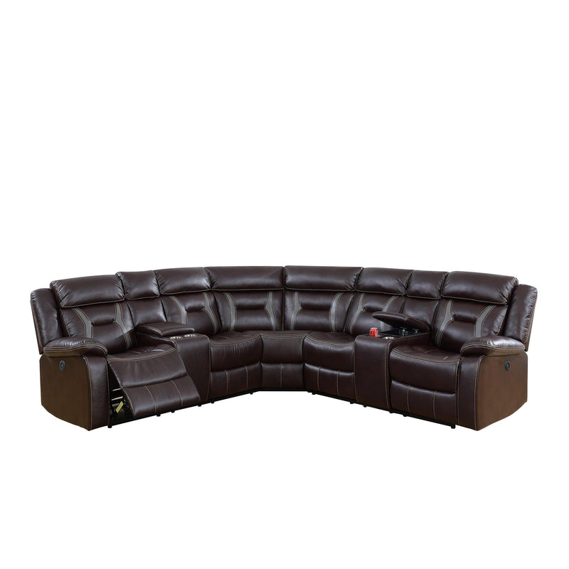 Poundex F86610 Power Reclining Sectional IMAGE 2