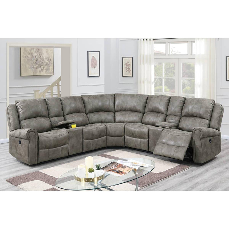 Poundex Power Reclining Sectional F86609 IMAGE 1
