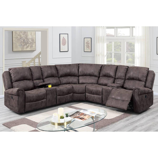 Poundex Power Reclining Sectional F86608 IMAGE 1