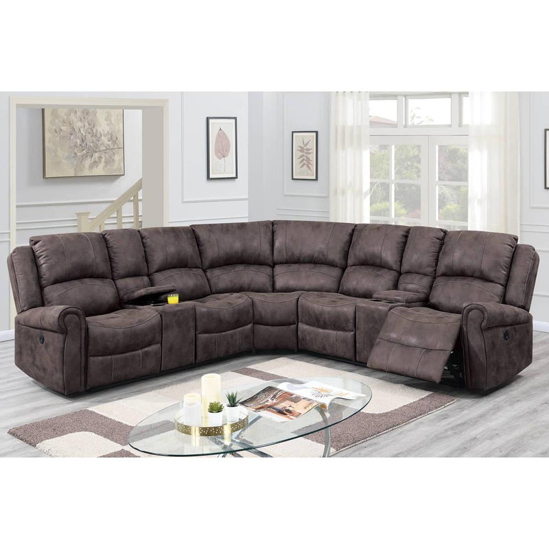 Poundex Power Reclining Sectional F86608 IMAGE 1