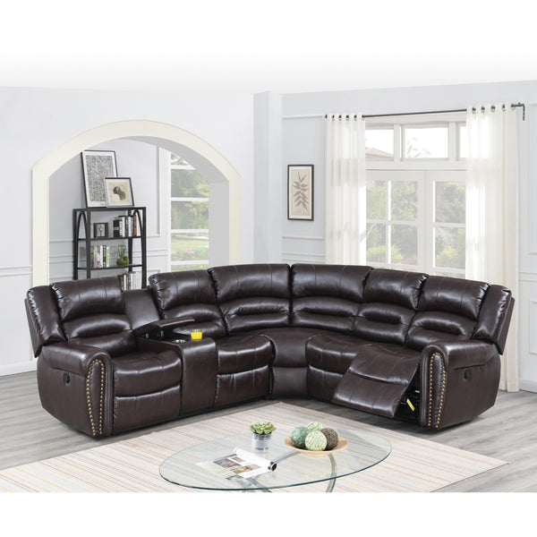 Poundex Power Reclining Sectional F86613 IMAGE 1