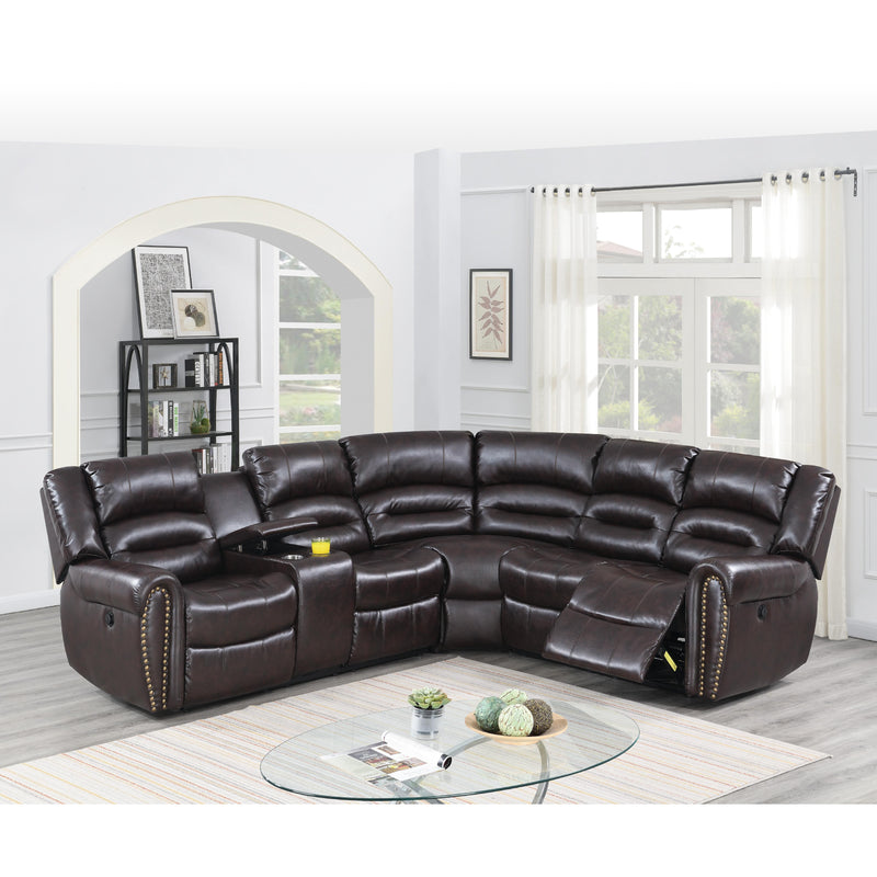 Poundex Power Reclining Sectional F86613 IMAGE 1