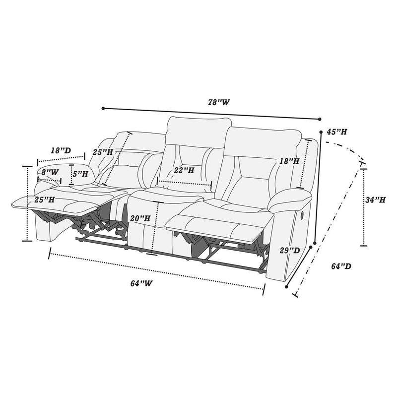 Poundex F6795 Motion Sofa IMAGE 5