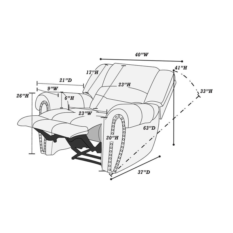 Poundex F6755 Glider Recliner IMAGE 5