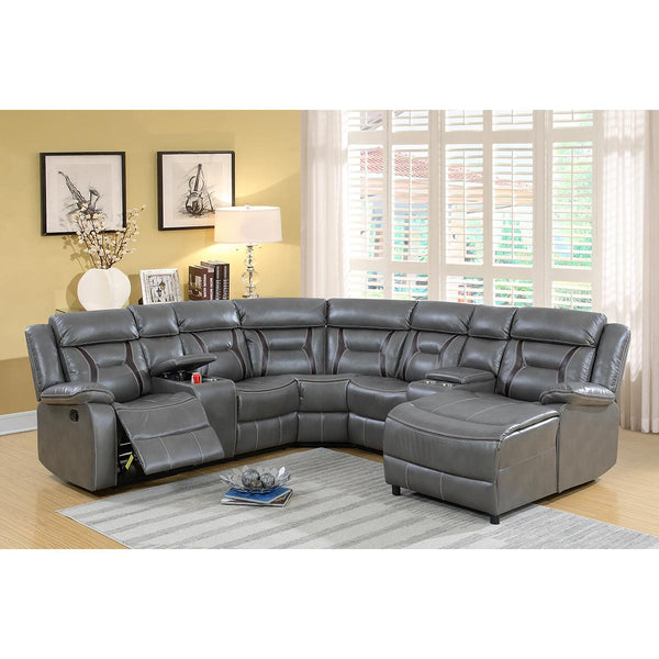 Poundex Reclining Sectional F6704 IMAGE 1