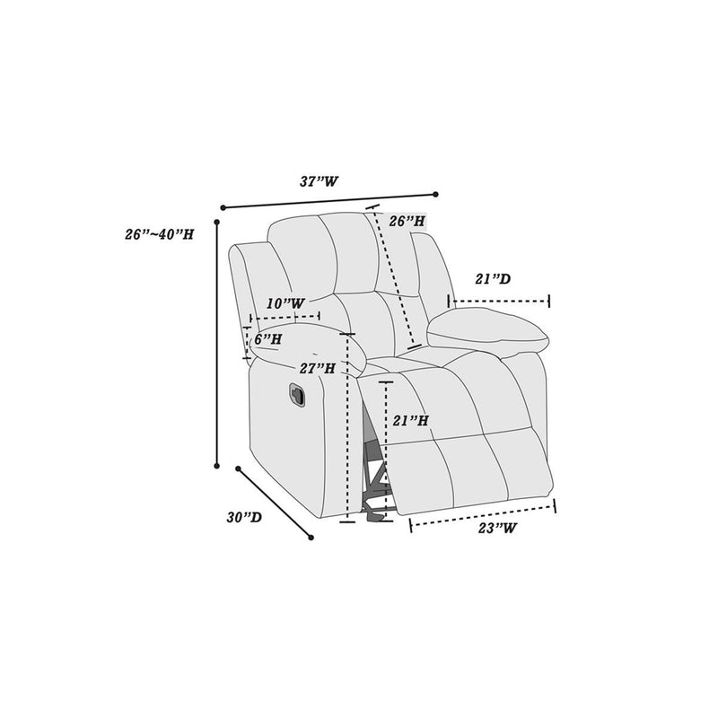 Poundex F6697 Rocker Recliner IMAGE 4