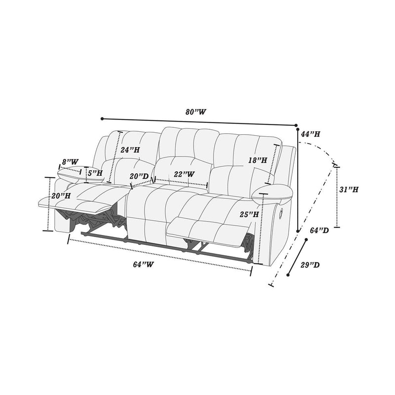 Poundex F6696 Motion Sofa IMAGE 4