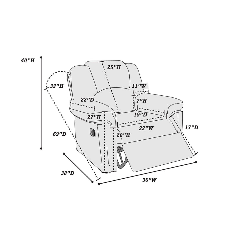 Poundex F6676 Glider Recliner IMAGE 3