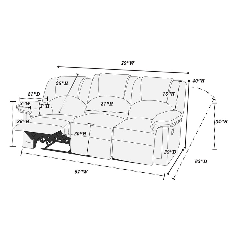 Poundex F6675 Motion Sofa IMAGE 5