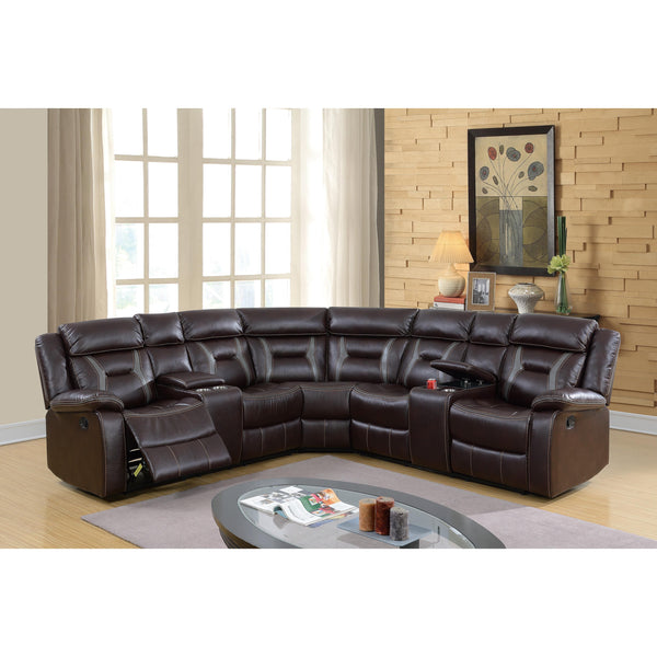 Poundex Reclining Sectional F6649 IMAGE 1
