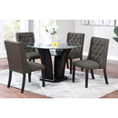 Poundex Round Dining Table with Glass Top F2584 IMAGE 1