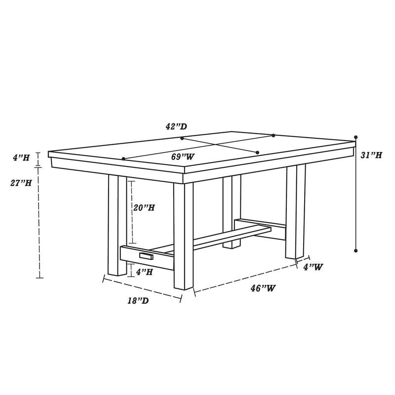 Poundex F2574 Dining Table IMAGE 8