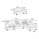 Poundex F8805 3 pc Sectional Set with Ottoman IMAGE 4