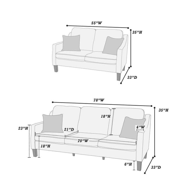 Poundex F8878 2 pc Sofa Set IMAGE 4