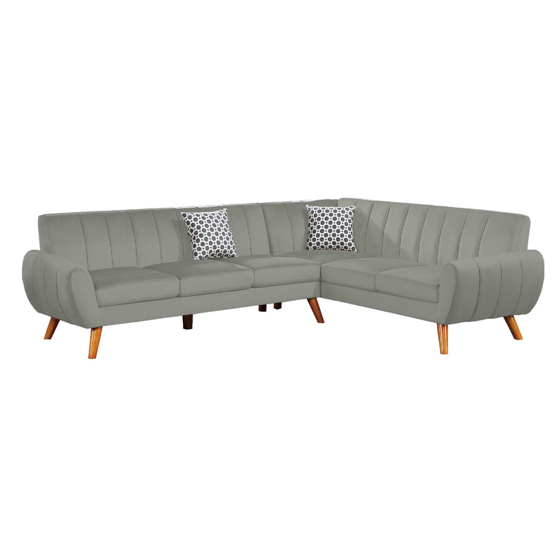Poundex F8872 2 pc Sectional Set with 2 Accent Pillows IMAGE 2