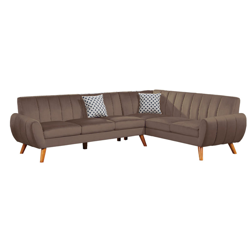 Poundex F8871 2 pc Sectional Set with 2 Accent Pillows IMAGE 2