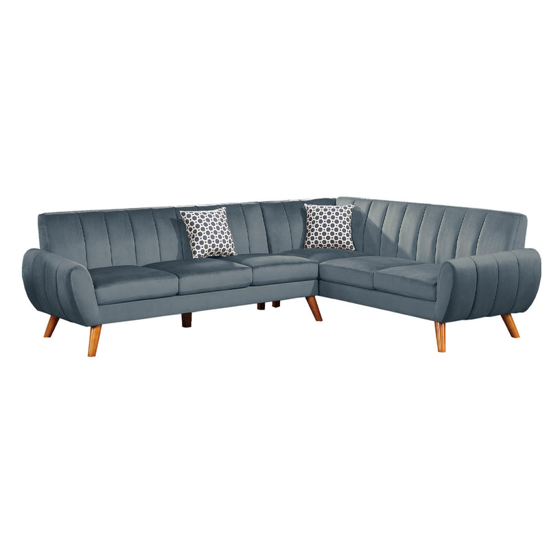Poundex F8870 2 pc Sectional Set with 2 Accent Pillows IMAGE 2